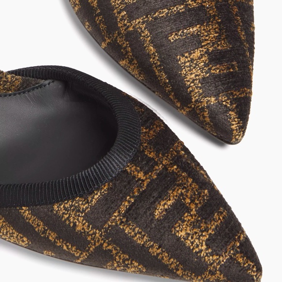 Fendi Colbi 55MM FF Logo Slingback Kitten Heel  Pumps NIB $995 EU36 - Picture 5 of 16